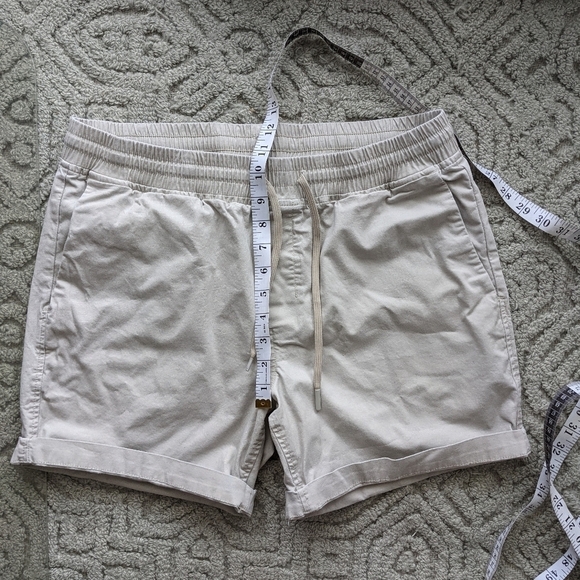 CALVIN Klein cotton beige comfy shorts elastic waist Large @L - Picture 2 of 9